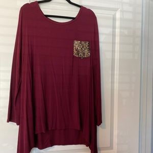 Maroon long top
